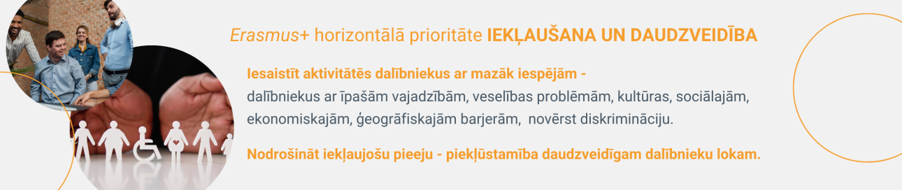 Erasmus+ prioritāte iekļaušana un daudzveidība, dalībnieki ar  īpašām vajadzībām