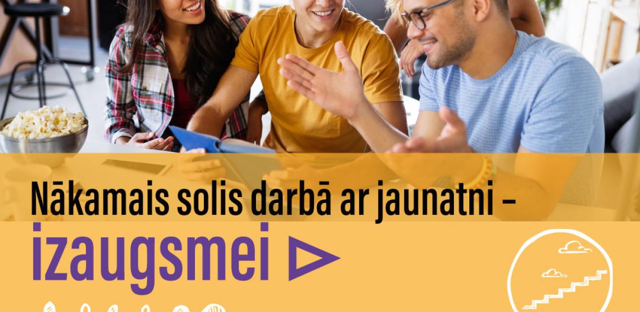 Plakāts ar cilvēkiem un konferences nosaukumu