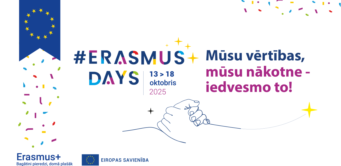 Erasmus dienas, konfeti, rokas sadevušās kopā