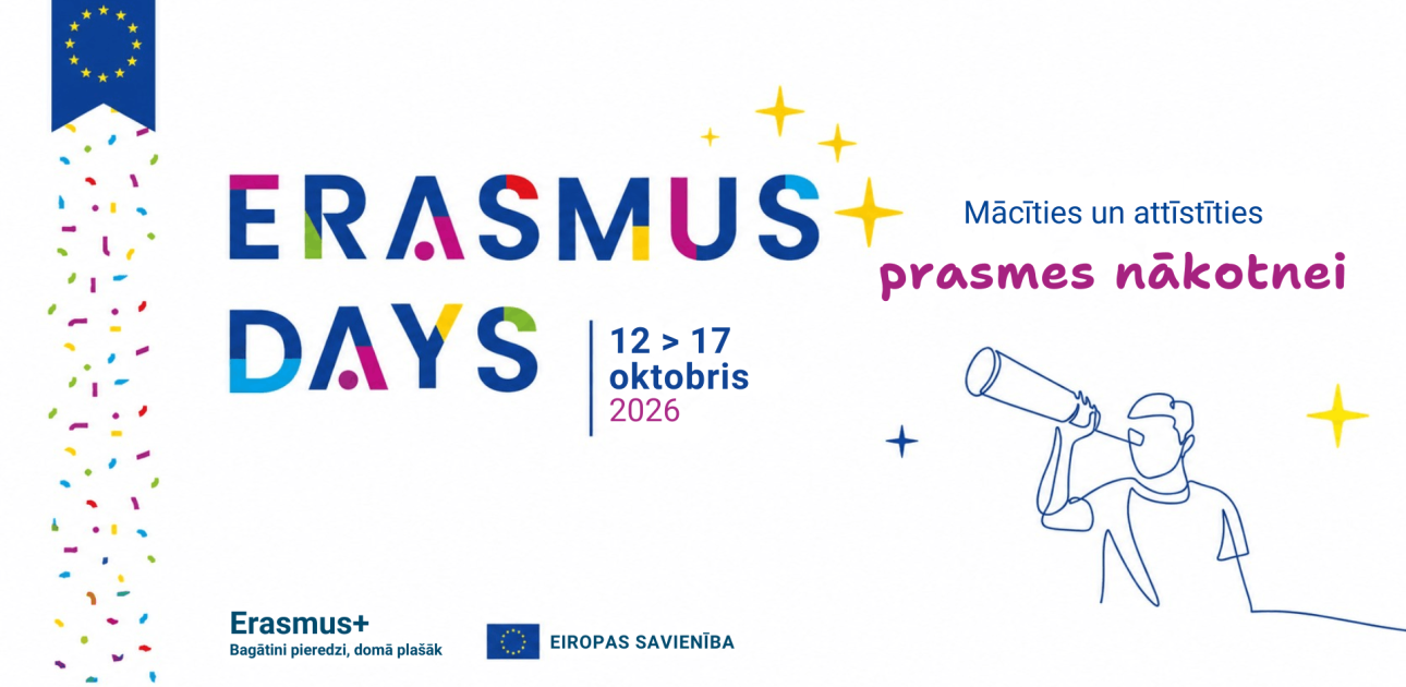 “Erasmus+” projektu īstenotāji aicināti iesaistīties iniciatīvā “Erasmus dienas”