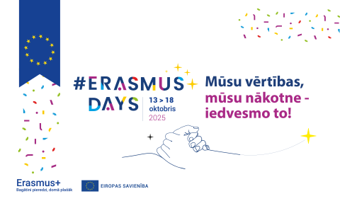 Erasmus dienas, konfeti, rokas sadevušās kopā