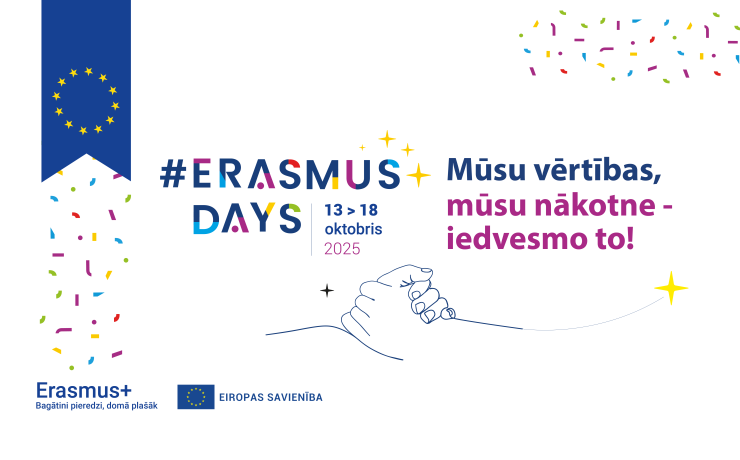 Erasmus dienas, konfeti, rokas sadevušās kopā